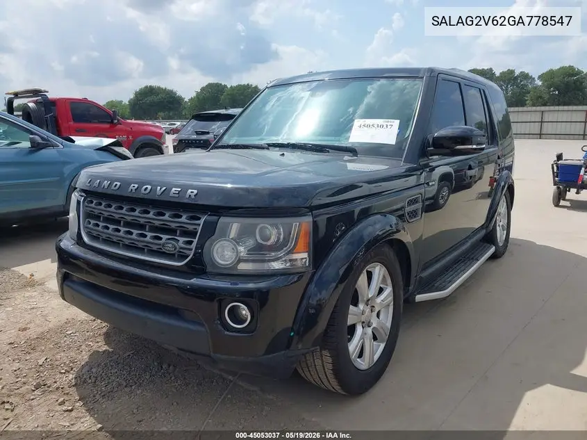 2016 Land Rover Lr4 VIN: SALAG2V62GA778547 Lot: 45053037