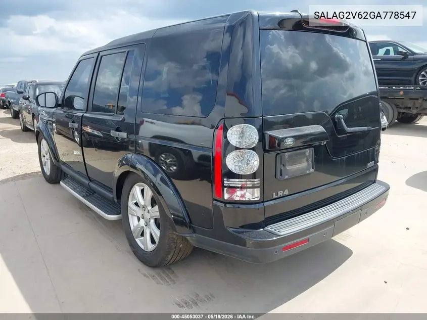 2016 Land Rover Lr4 VIN: SALAG2V62GA778547 Lot: 45053037