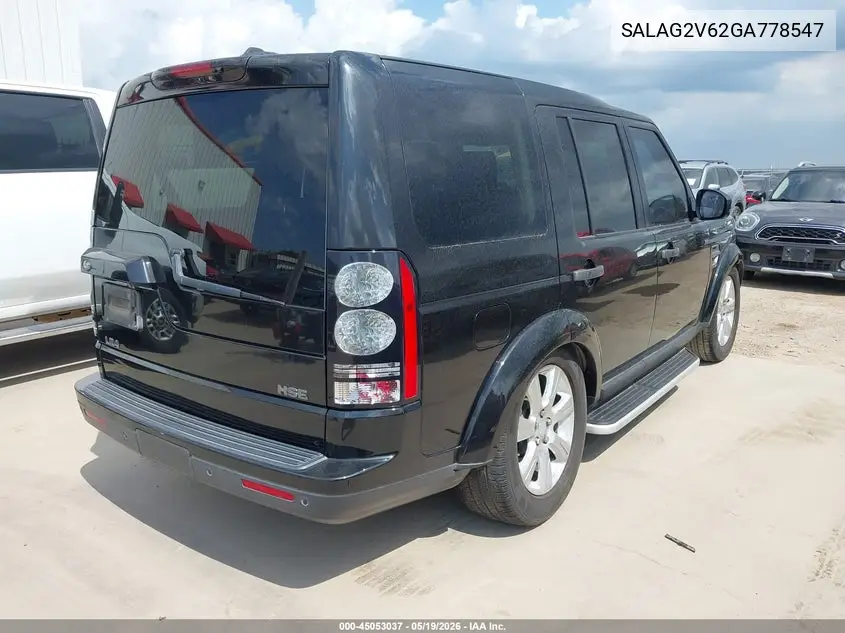 2016 Land Rover Lr4 VIN: SALAG2V62GA778547 Lot: 45053037