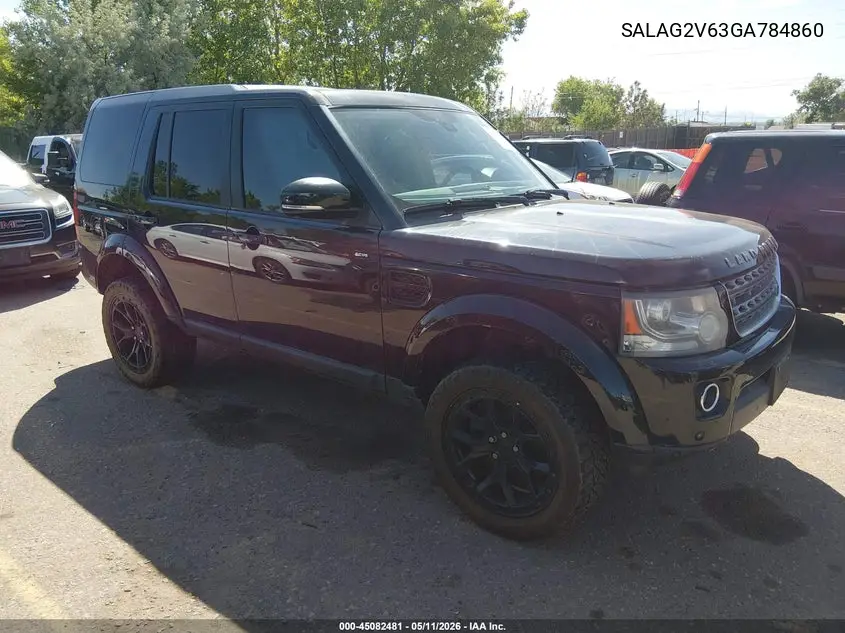 2016 Land Rover Lr4 VIN: SALAG2V63GA784860 Lot: 45082481