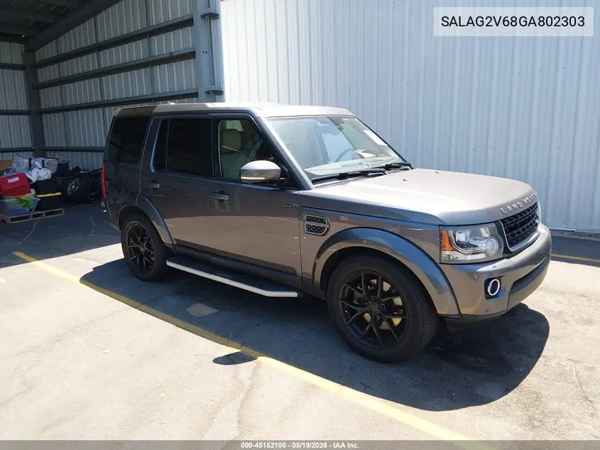 2016 Land Rover Lr4 VIN: SALAG2V68GA802303 Lot: 45152108