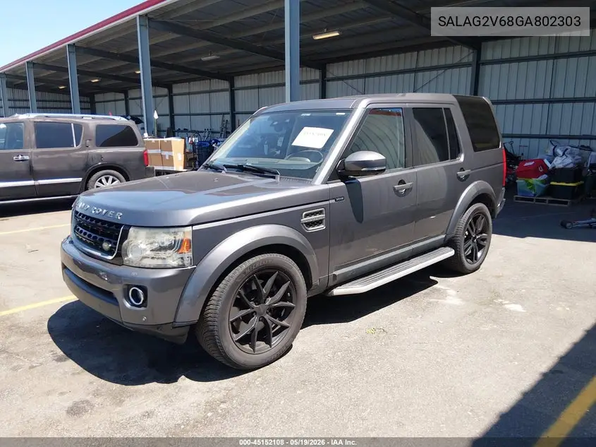 2016 Land Rover Lr4 VIN: SALAG2V68GA802303 Lot: 45152108