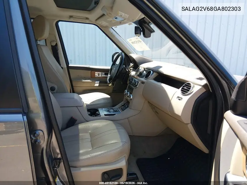 2016 Land Rover Lr4 VIN: SALAG2V68GA802303 Lot: 45152108