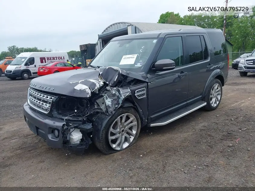 2016 Land Rover Lr4 VIN: SALAK2V67GA795729 Lot: 45200966