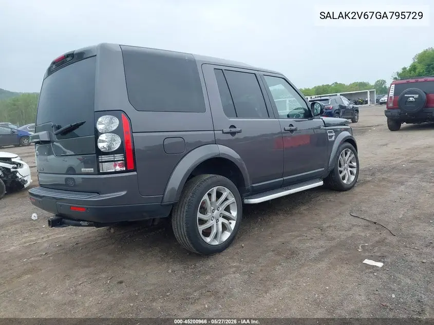2016 Land Rover Lr4 VIN: SALAK2V67GA795729 Lot: 45200966