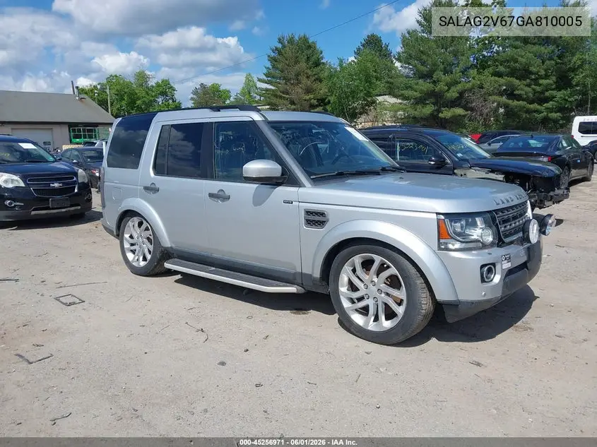 2016 Land Rover Lr4 VIN: SALAG2V67GA810005 Lot: 45256971