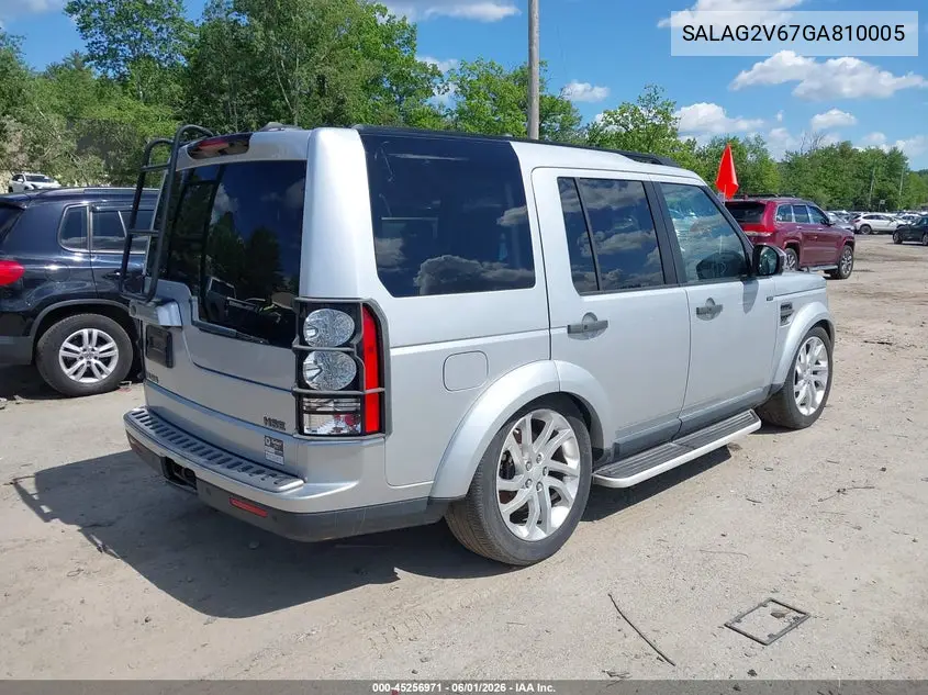 2016 Land Rover Lr4 VIN: SALAG2V67GA810005 Lot: 45256971