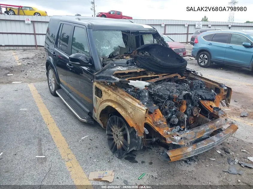 2016 Land Rover Lr4 VIN: SALAK2V68GA798980 Lot: 45283447