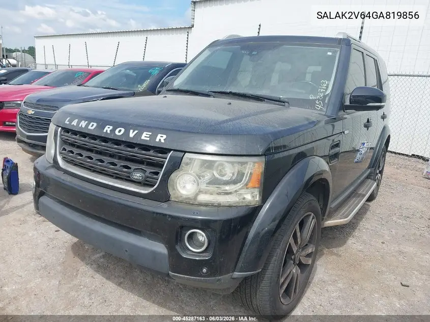 2016 Land Rover Lr4 VIN: SALAK2V64GA819856 Lot: 45287163