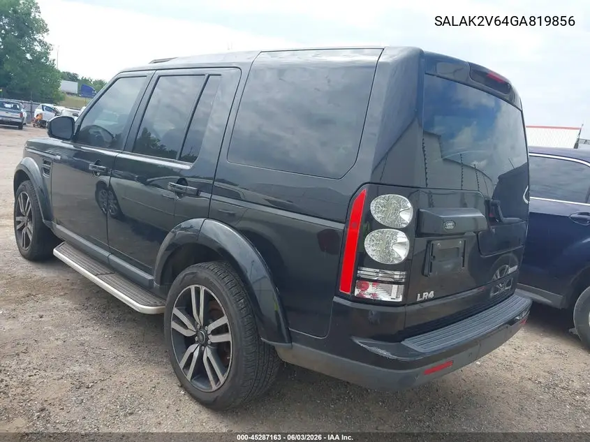 2016 Land Rover Lr4 VIN: SALAK2V64GA819856 Lot: 45287163