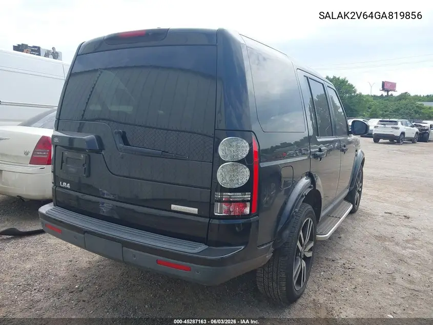 2016 Land Rover Lr4 VIN: SALAK2V64GA819856 Lot: 45287163