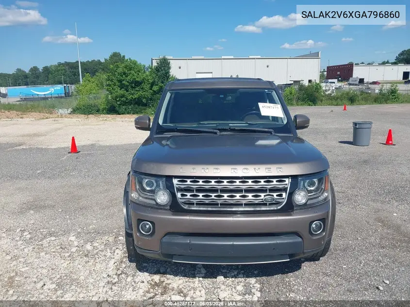 2016 Land Rover Lr4 VIN: SALAK2V6XGA796860 Lot: 45287177