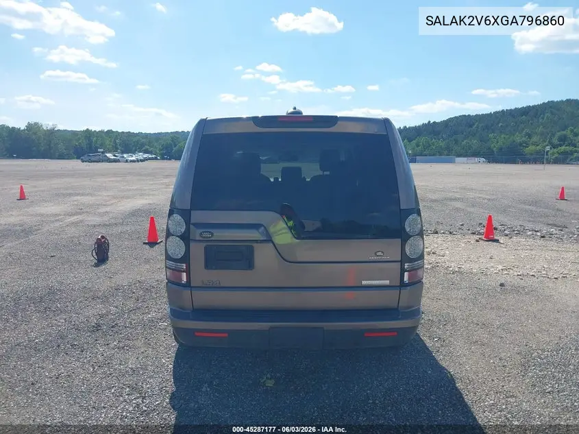 2016 Land Rover Lr4 VIN: SALAK2V6XGA796860 Lot: 45287177