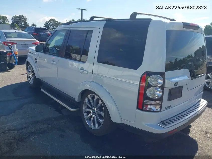 2016 Land Rover Lr4 VIN: SALAK2V65GA802323 Lot: 45388642