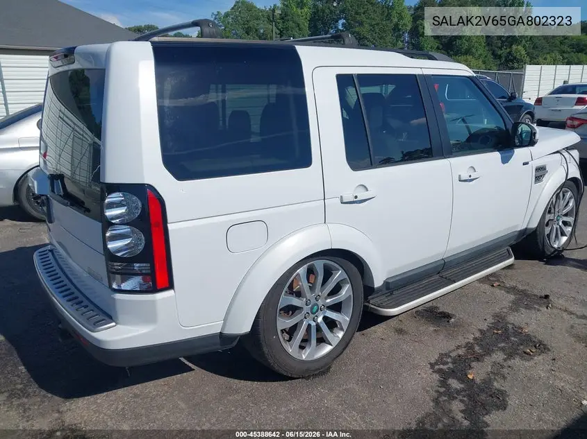 2016 Land Rover Lr4 VIN: SALAK2V65GA802323 Lot: 45388642