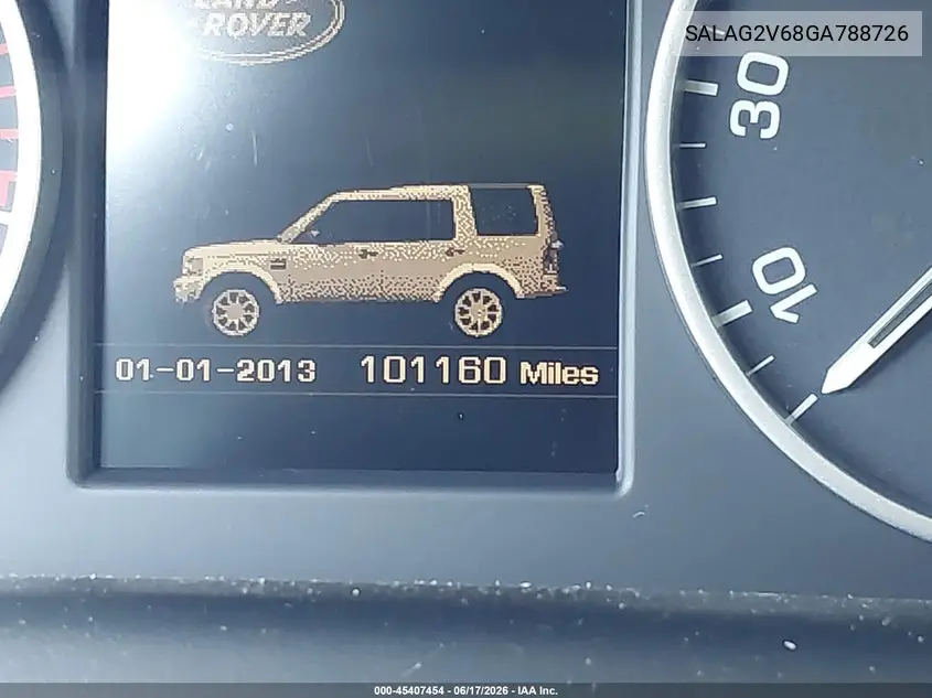 2016 Land Rover Lr4 VIN: SALAG2V68GA788726 Lot: 45407454