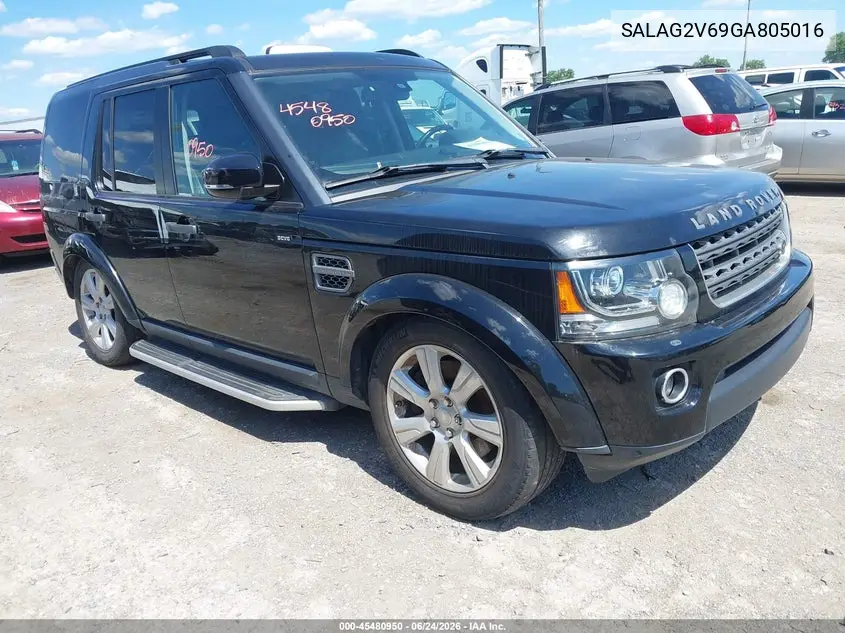 2016 Land Rover Lr4 VIN: SALAG2V69GA805016 Lot: 45480950