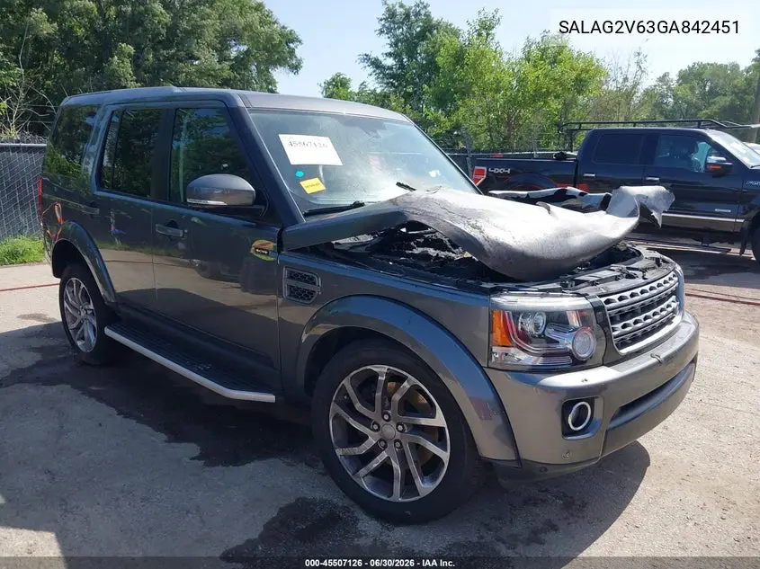 2016 Land Rover Lr4 VIN: SALAG2V63GA842451 Lot: 45507126