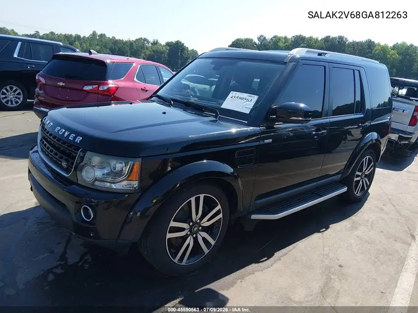 2016 Land Rover Lr4 VIN: SALAK2V68GA812263 Lot: 45590563