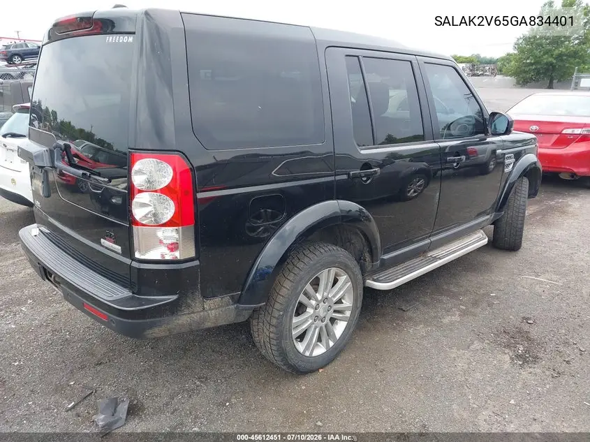2016 Land Rover Lr4 VIN: SALAK2V65GA834401 Lot: 45612451