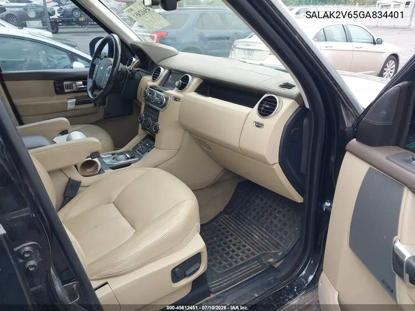 2016 Land Rover Lr4 VIN: SALAK2V65GA834401 Lot: 45612451