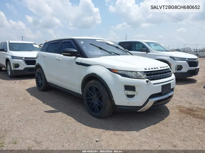 2012 Land Rover Range Rover Evoque Pure Plus VIN: SALVT2BG8CH680652 Lot: 45262191
