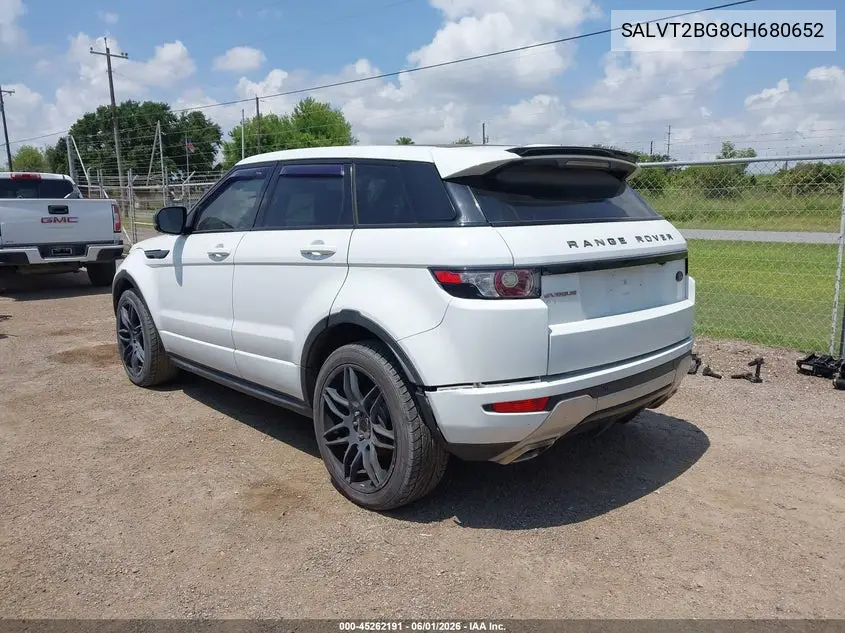2012 Land Rover Range Rover Evoque Pure Plus VIN: SALVT2BG8CH680652 Lot: 45262191