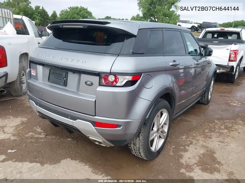 2012 Land Rover Range Rover Evoque Pure Plus VIN: SALVT2BG7CH644144 Lot: 45366536