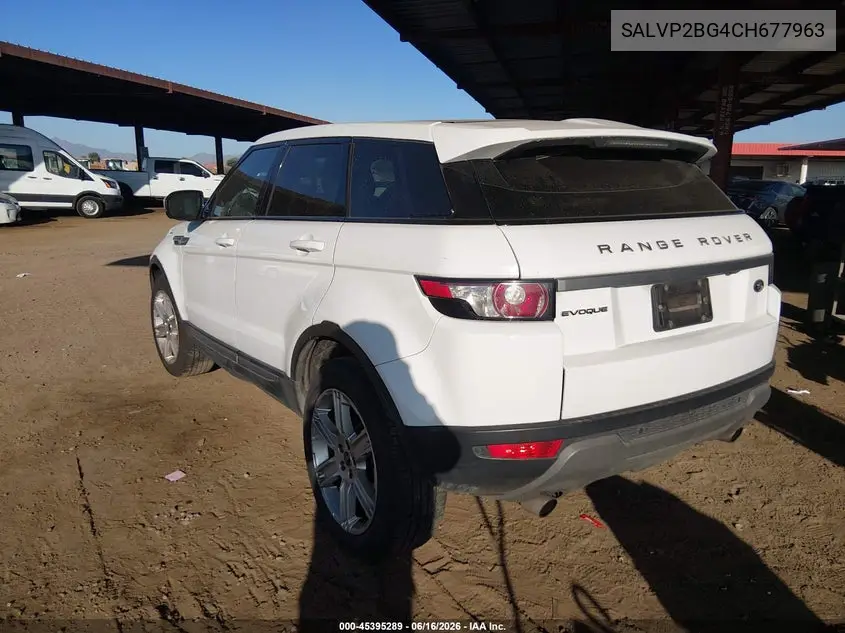2012 Land Rover Range Rover Evoque VIN: SALVP2BG4CH677963 Lot: 45395289