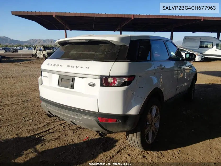 2012 Land Rover Range Rover Evoque VIN: SALVP2BG4CH677963 Lot: 45395289