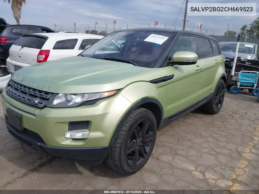 2012 Land Rover Range Rover Evoque Pure Plus VIN: SALVP2BG2CH669523 Lot: 45607512