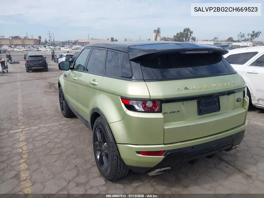 2012 Land Rover Range Rover Evoque Pure Plus VIN: SALVP2BG2CH669523 Lot: 45607512
