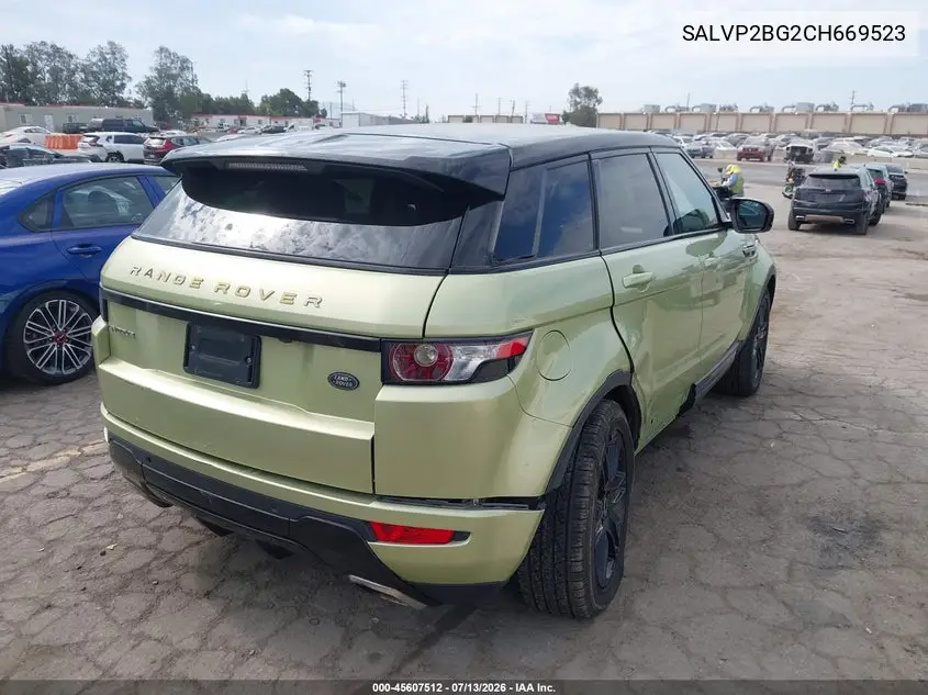 2012 Land Rover Range Rover Evoque Pure Plus VIN: SALVP2BG2CH669523 Lot: 45607512