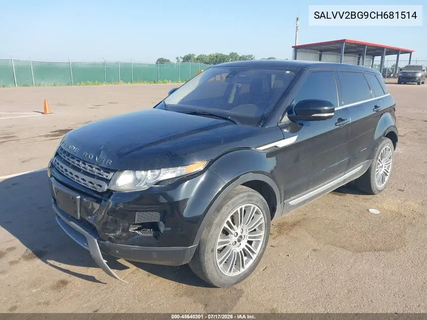 2012 Land Rover Range Rover Evoque Pure Plus VIN: SALVV2BG9CH681514 Lot: 45640301
