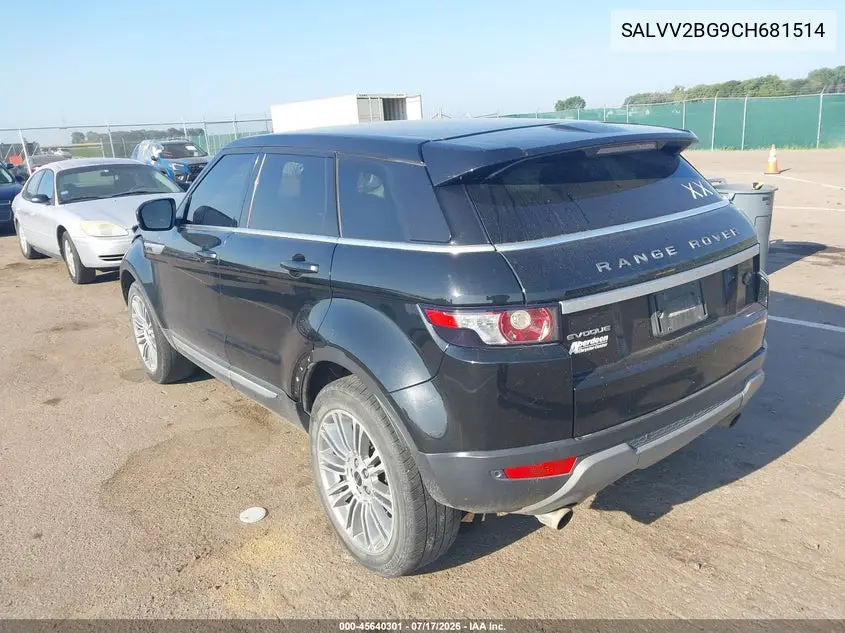2012 Land Rover Range Rover Evoque Pure Plus VIN: SALVV2BG9CH681514 Lot: 45640301