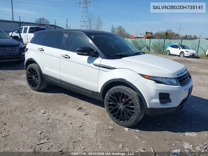 2013 Land Rover Range Rover Evoque Pure VIN: SALVN2BG2DH735141 Lot: 12597714