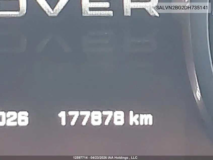 2013 Land Rover Range Rover Evoque Pure VIN: SALVN2BG2DH735141 Lot: 12597714
