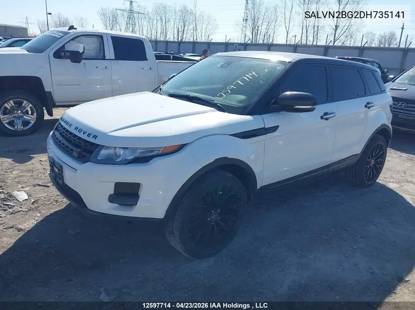 2013 Land Rover Range Rover Evoque Pure VIN: SALVN2BG2DH735141 Lot: 12597714