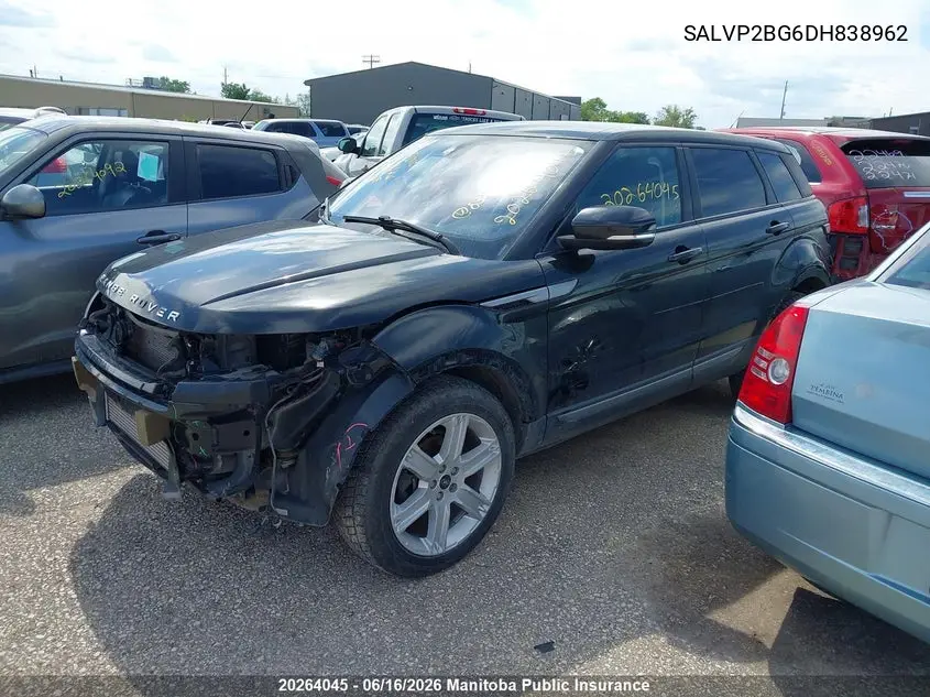 2013 Land Rover Range Rover Evoque VIN: SALVP2BG6DH838962 Lot: 20264045