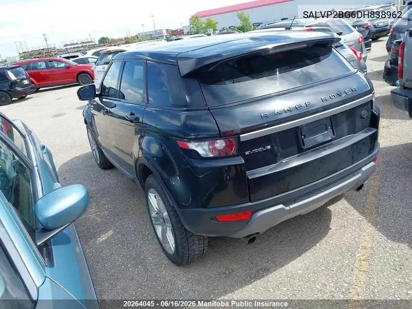 2013 Land Rover Range Rover Evoque VIN: SALVP2BG6DH838962 Lot: 20264045