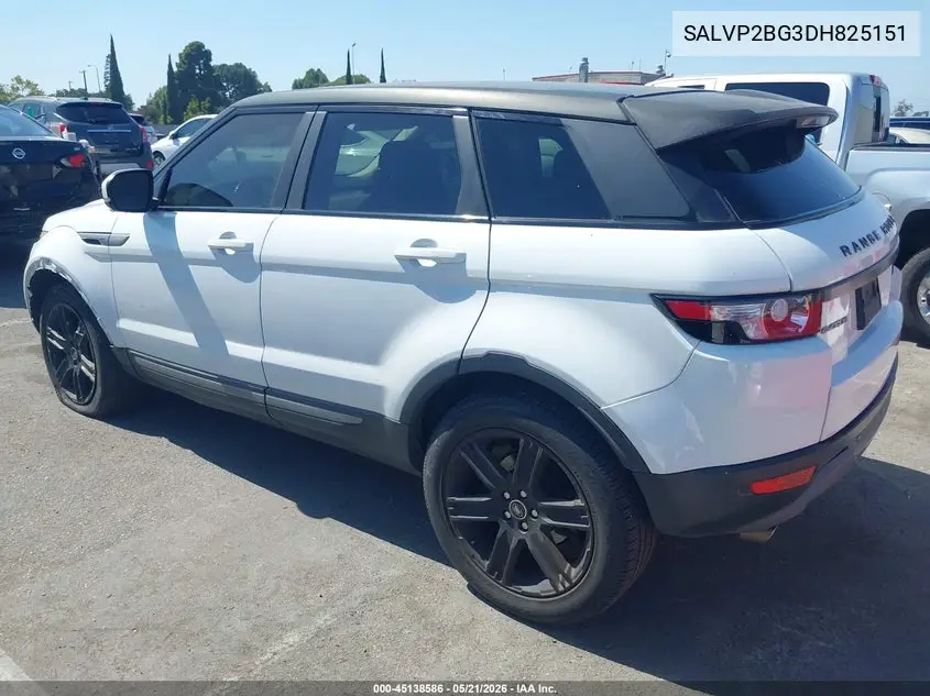 2013 Land Rover Range Rover Evoque Pure VIN: SALVP2BG3DH825151 Lot: 45138586