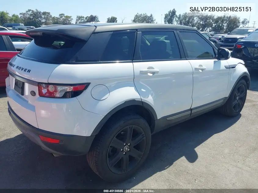 2013 Land Rover Range Rover Evoque Pure VIN: SALVP2BG3DH825151 Lot: 45138586