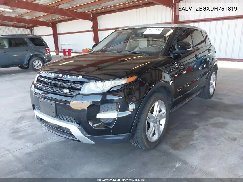 2013 Land Rover Range Rover Evoque Pure VIN: SALVT2BGXDH751819 Lot: 45267144