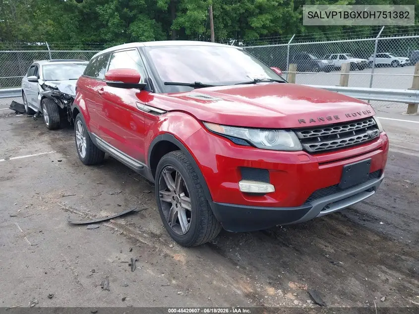 2013 Land Rover Range Rover Evoque Pure Plus VIN: SALVP1BGXDH751382 Lot: 45420607