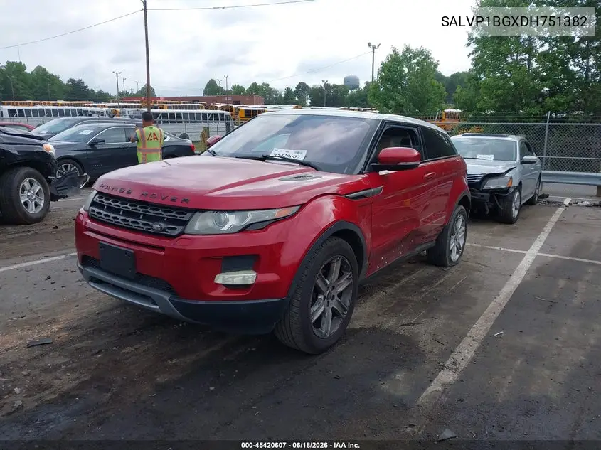 2013 Land Rover Range Rover Evoque Pure Plus VIN: SALVP1BGXDH751382 Lot: 45420607
