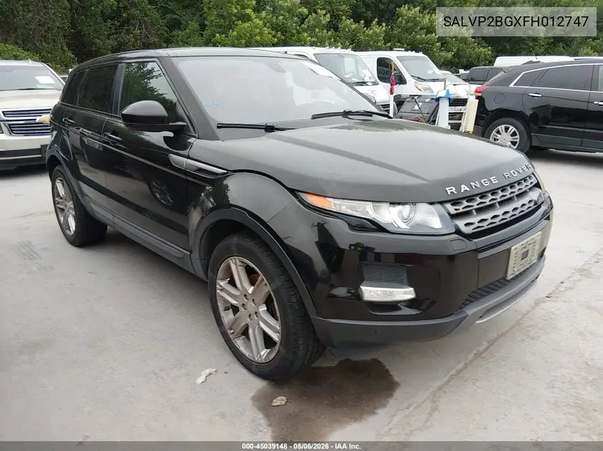2015 Land Rover Range Rover Evoque Pure VIN: SALVP2BGXFH012747 Lot: 45039148