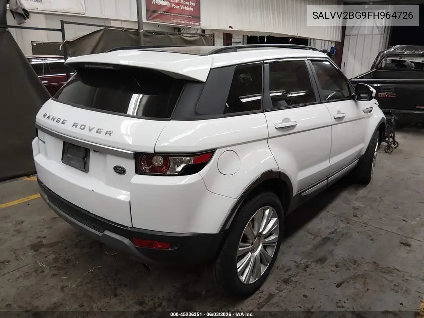 2015 Land Rover Range Rover Evoque Prestige VIN: SALVV2BG9FH964726 Lot: 45236351