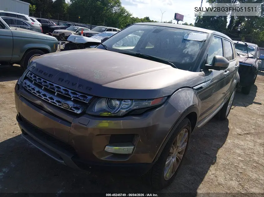 2015 Land Rover Range Rover Evoque Prestige VIN: SALVV2BG3FH051511 Lot: 45245749