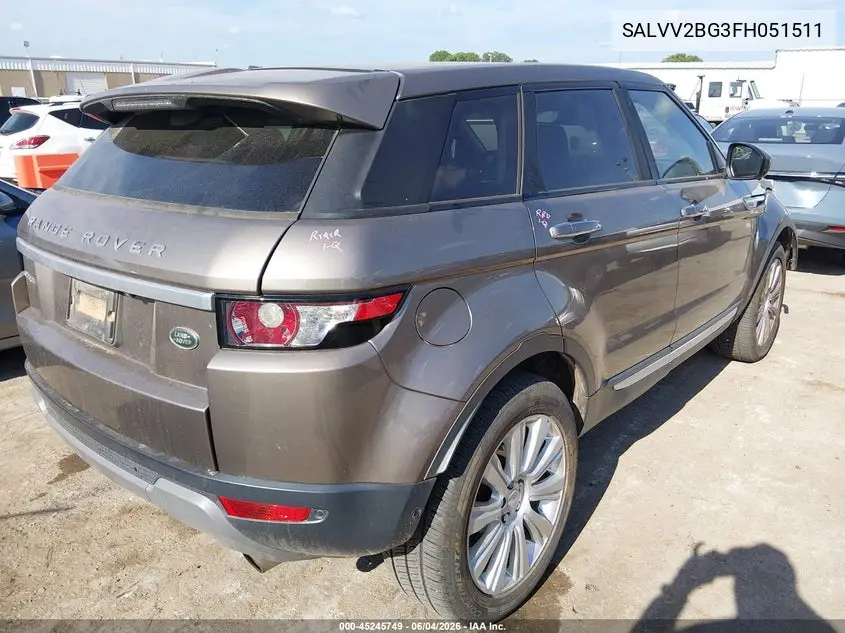 2015 Land Rover Range Rover Evoque Prestige VIN: SALVV2BG3FH051511 Lot: 45245749