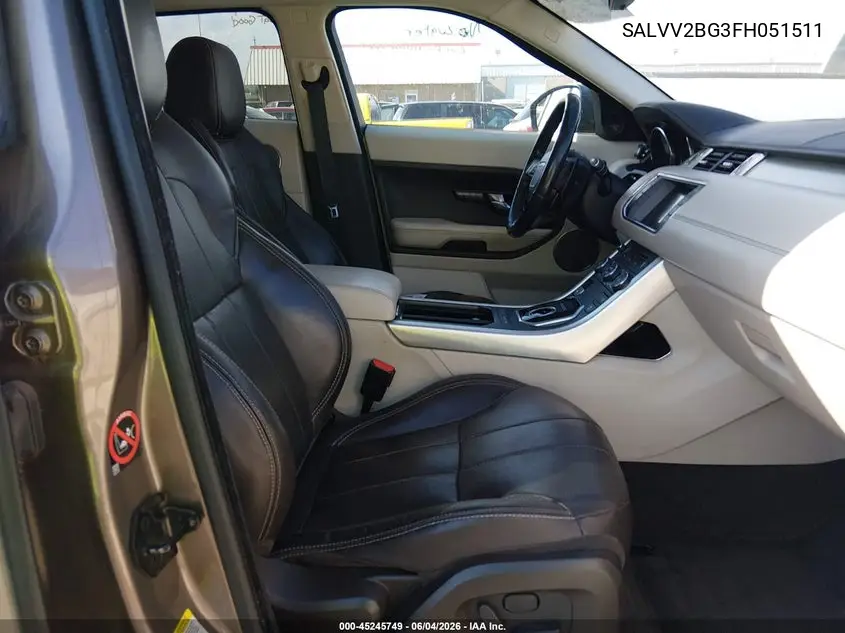 2015 Land Rover Range Rover Evoque Prestige VIN: SALVV2BG3FH051511 Lot: 45245749